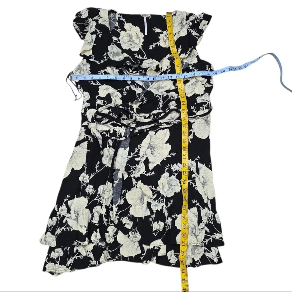Free People French Quarter Wrap Dress Onyx Combo MSRP $128 Size M